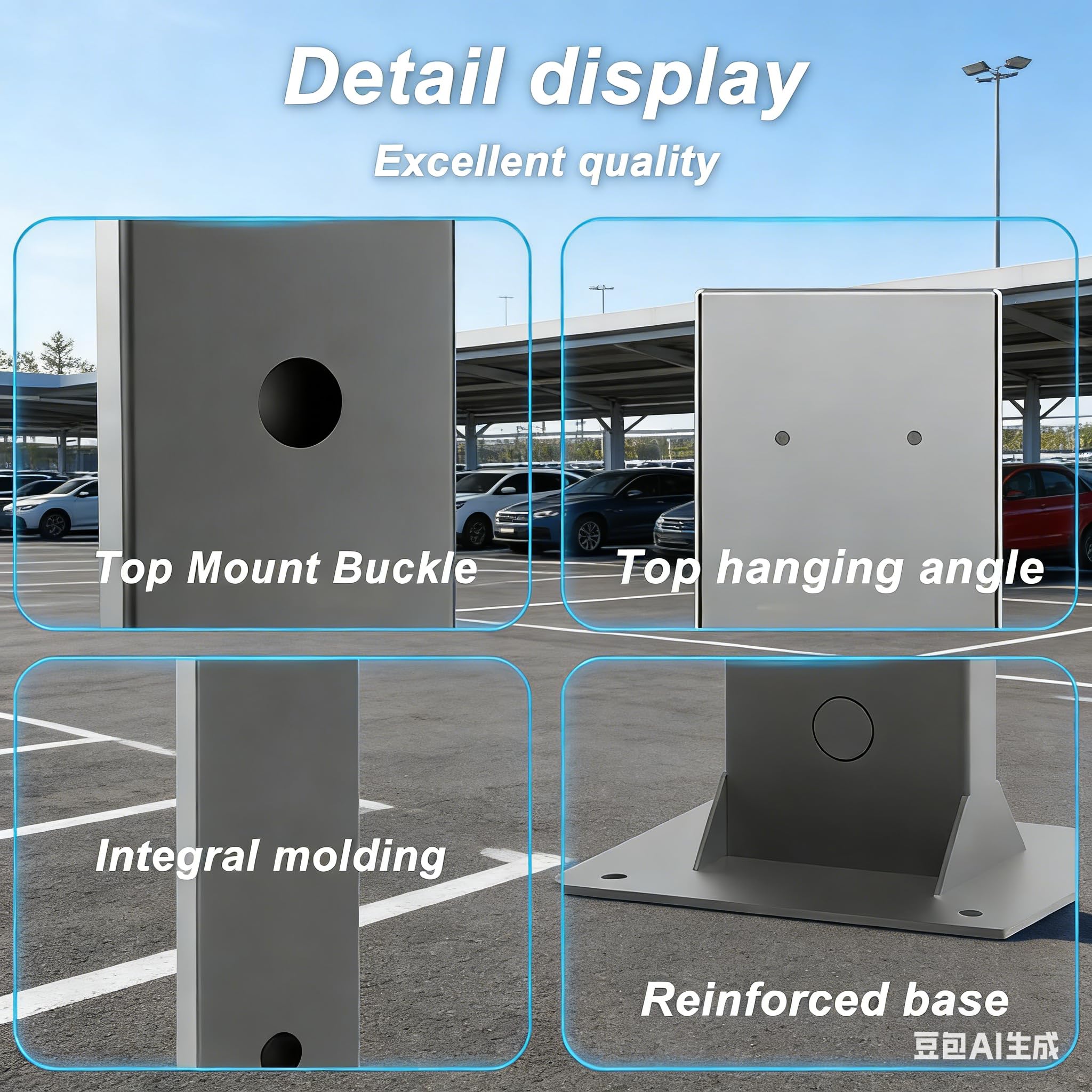 Wallbox - Poteau de Montage sur Pied - pour Station de Charge pour Voitures électriques - Protège Votre Chargeur - Dimensions : 150 cm x 28 cm x 21 cm