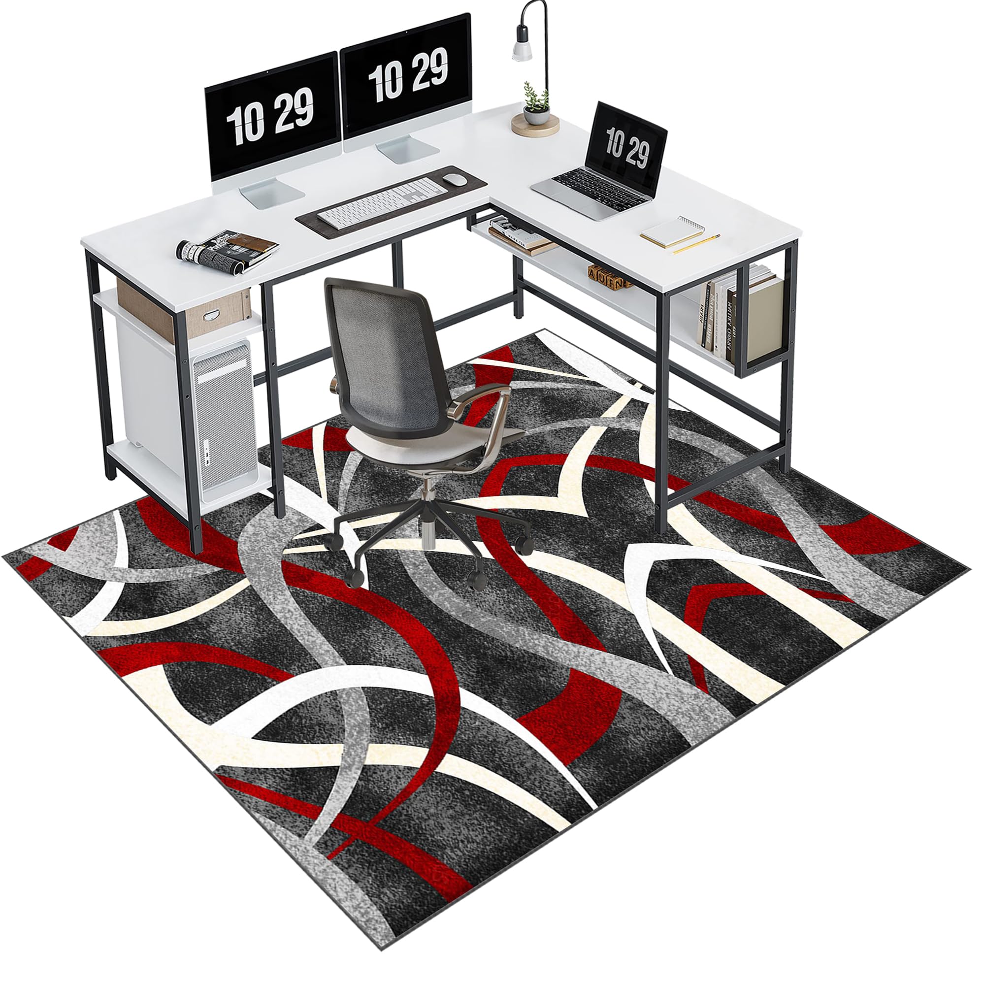 EYKWKB 80 x 120 cm Office Chair Mat for Carpeted and Hard Floor Gaming Chair Mat Multi-Purpose Carpet Protector Chair Mats Anti-Slip Low Pile Carpet Mats for Home Office Floor Protectors for Chairs