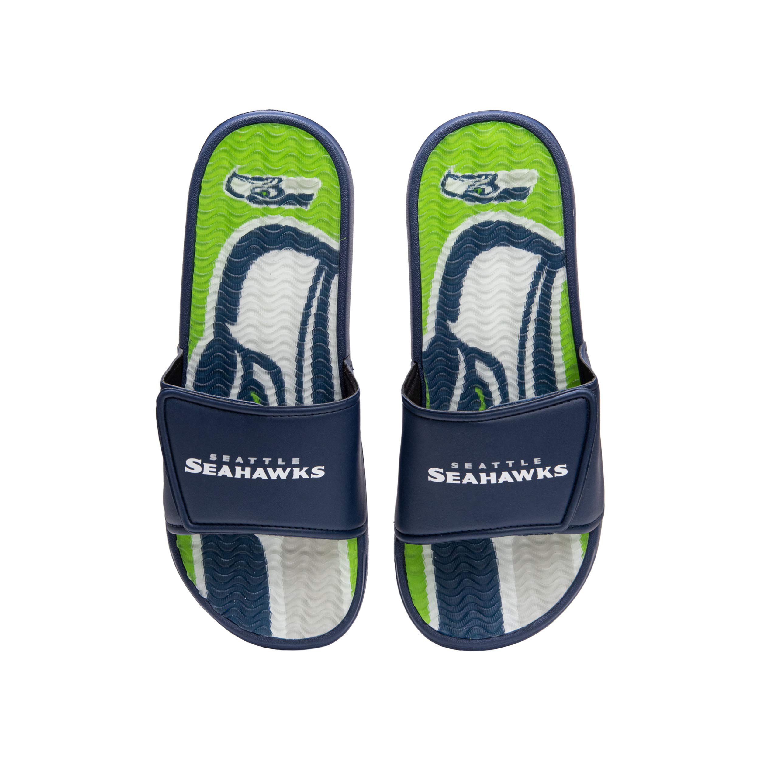 FOCO Men's NFL Team Logo Sport Shower Foam Slide Flip Flop Sandals