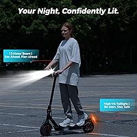 Vista 5 de iScooter Scooter eléctrico para adultos y niños grandes, velocidad máxima de 19 Mph, rango máximo de 18 millas, scooter E plegable y ligero