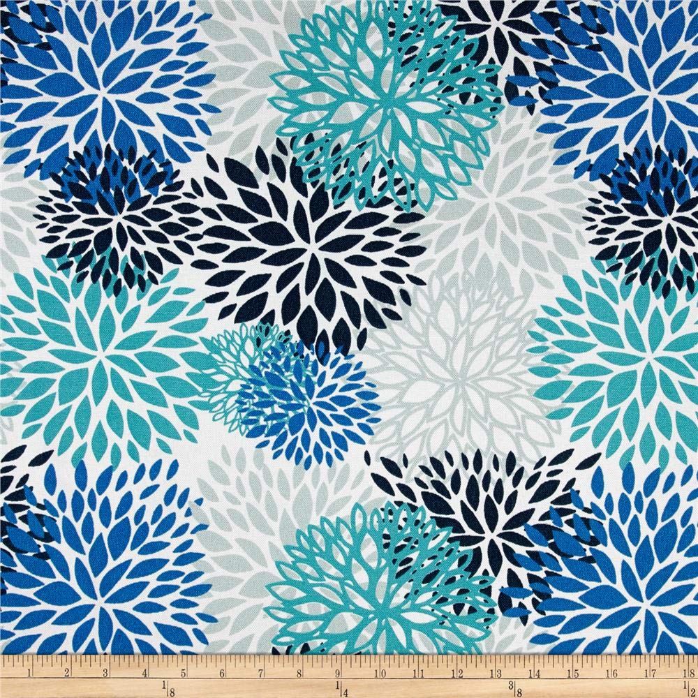 Premier Prints Indoor/Outdoor Blooms Blue Vista, Fabric by the Yard