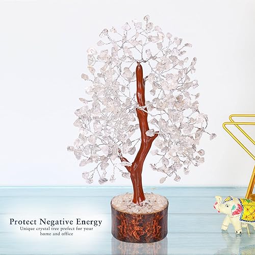 Miniatura 6 de Cuarzo transparente, árbol de cristal, piedras preciosas, árbol de dinero blanco, árbol de chakras, cristal de cuarzo, árbol bonsái de cristal,