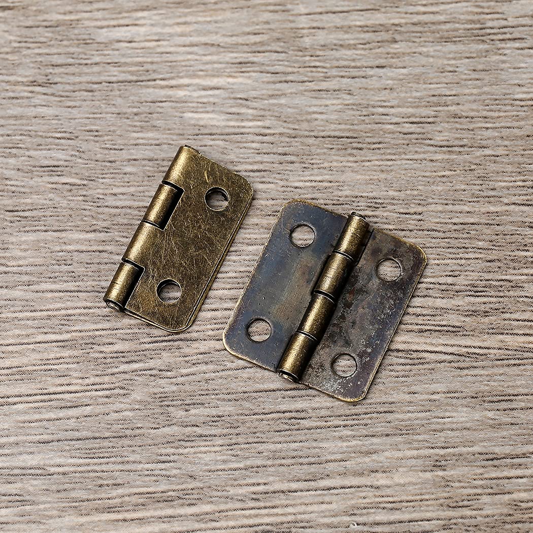 120 stuks scharnieren, inklapbaar, klein, 18 x 15 mm, mini-kastscharnieren met 480 schroeven, kleine schroevendraaier en opbergdoos, kleine scharnieren voor doe-het-zelf handwerk, houten kist, lade
