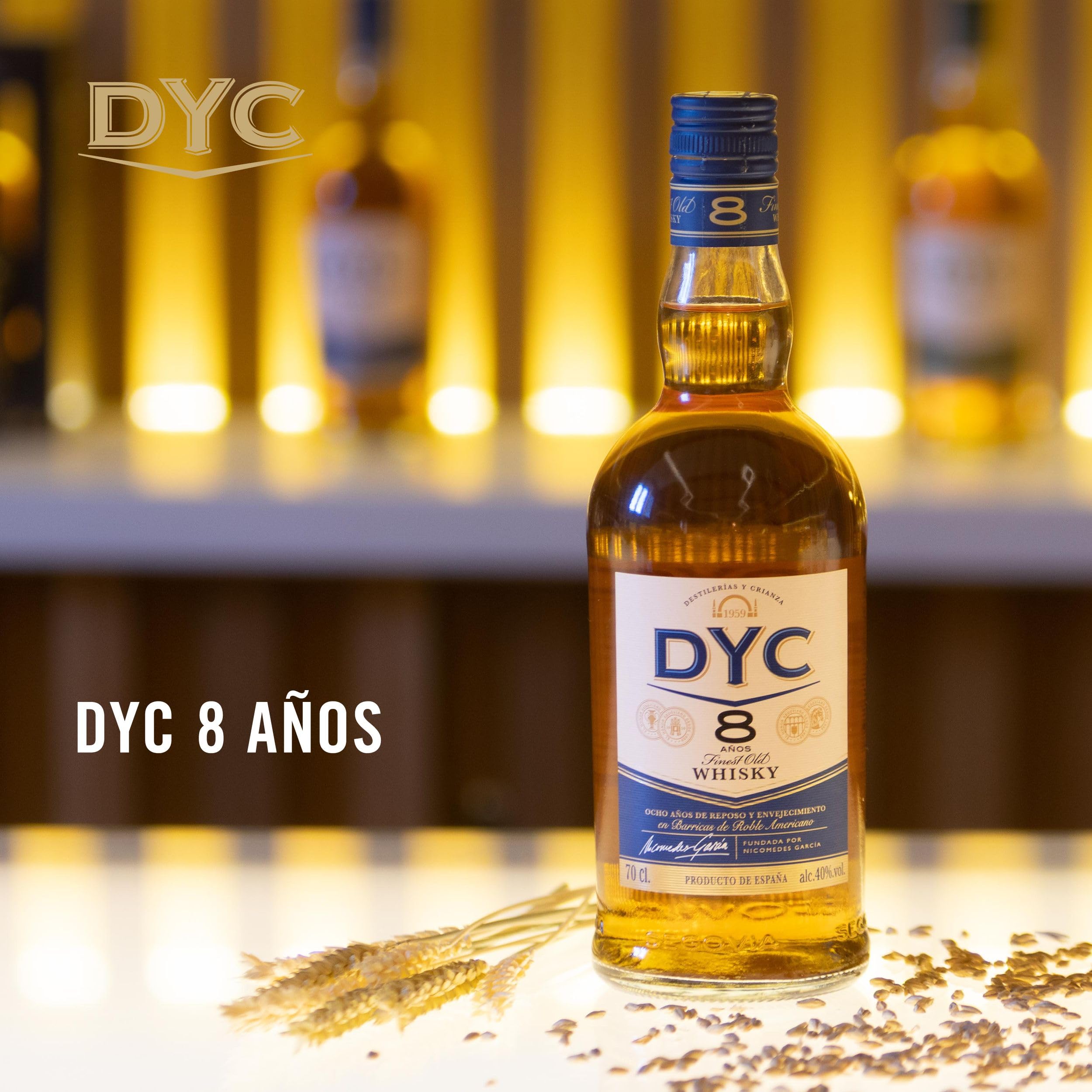 DYC 8 Años Whisky Blended Envejecido en Barricas de Roble Americano 70cl