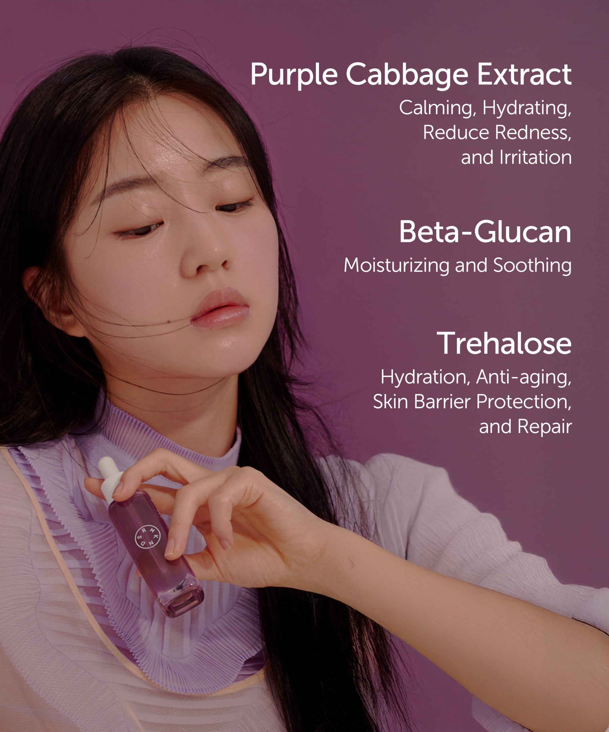 SERUMKIND Purple Cabbage Serum, Calming and Skin Recovery- Korean Face Skincare, Beta Glucan 100,000ppm - Image 4