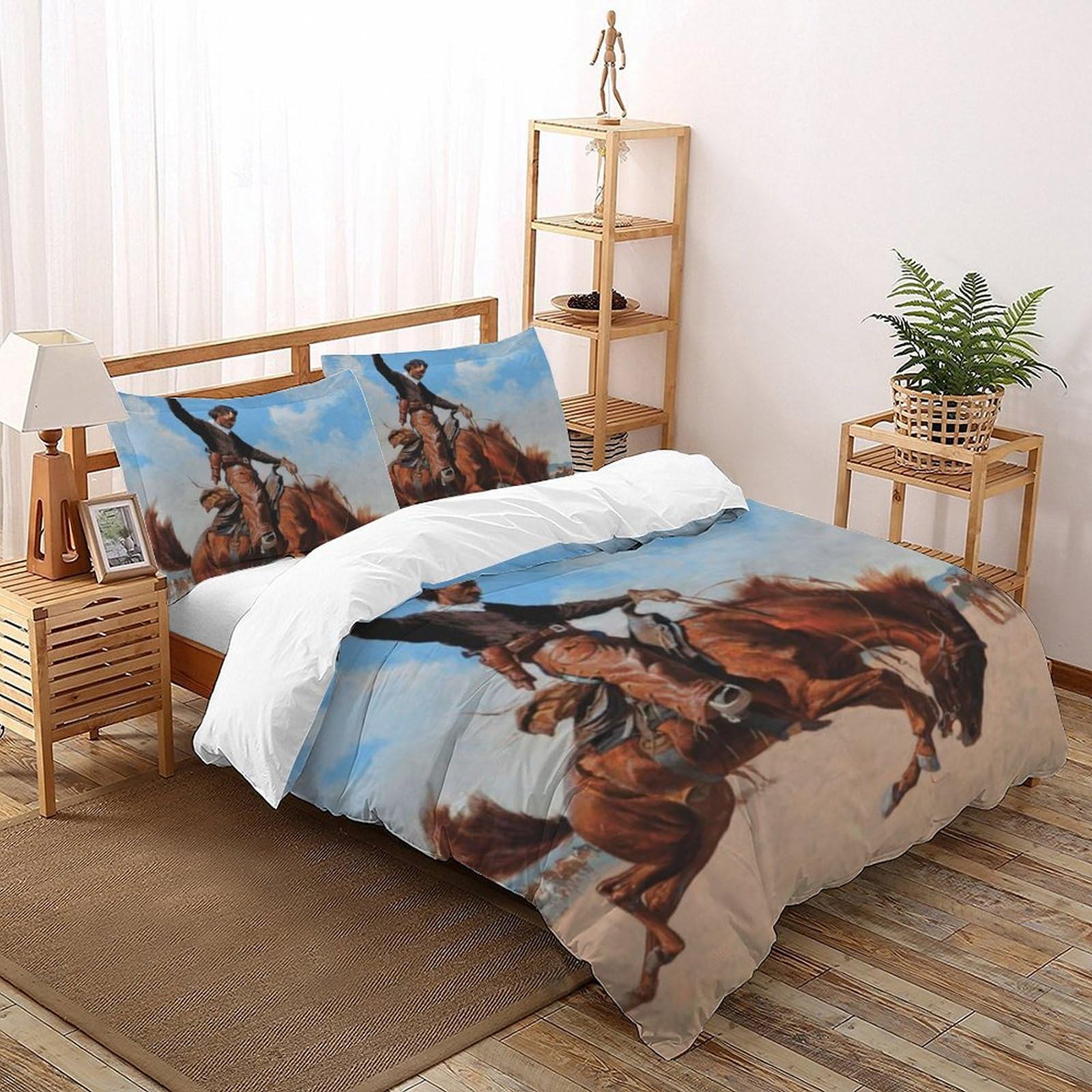 Linge de lit poney 3D pour chambre de fille housse de couette microfibre 200x200