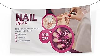 Nail Salon Banner Large (5Feetx2.5Feet) By Dreamcontroller | Wall Outdoor Banner Signs With Pre-Punch Holes For Easy Rope Hanging For Business Office Events | Made In Usa | Fast Delivery | Hd Print