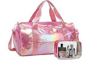 Foldable Gym Bag with Wet Pocket for Girls, Kids, Women