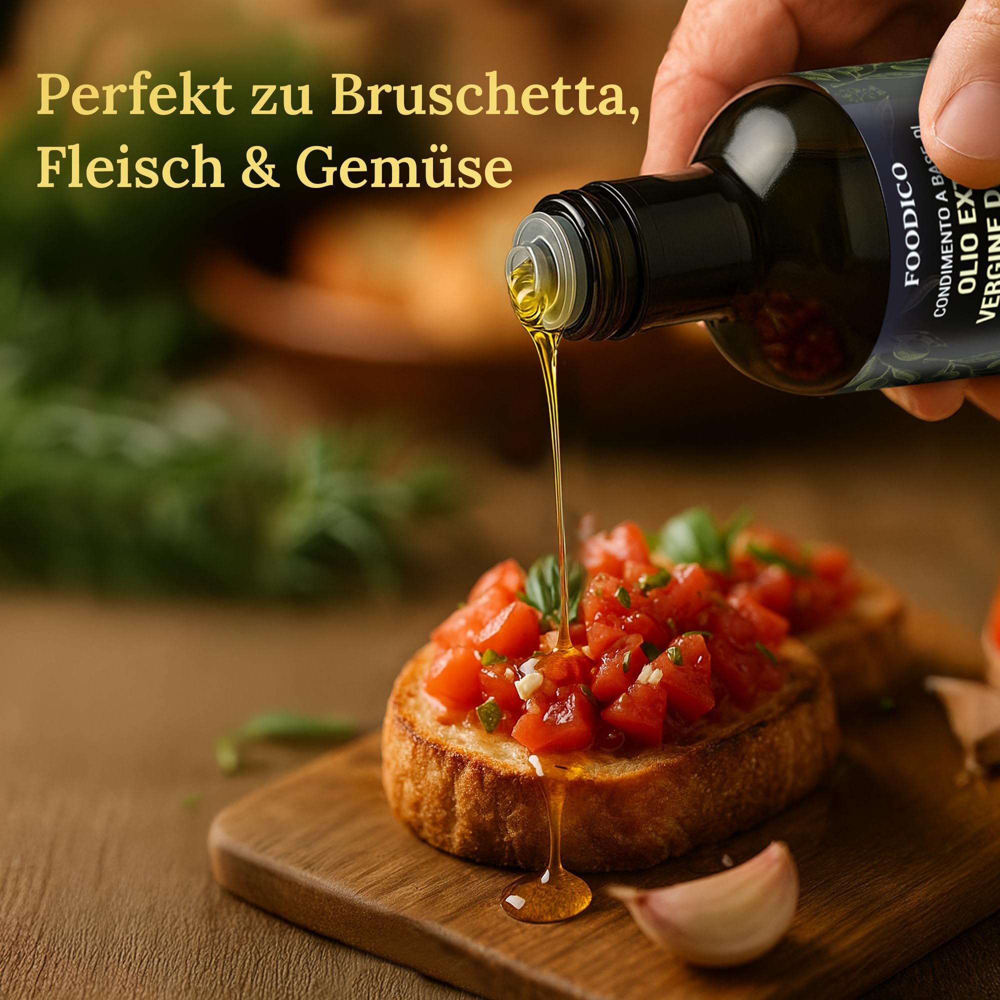 Foodico Knoblauch Olivenöl | Italienisches Olivenöl Extra Vergine | kaltgepresst, ohne Zusatzstoffe | 250 ml - 3
