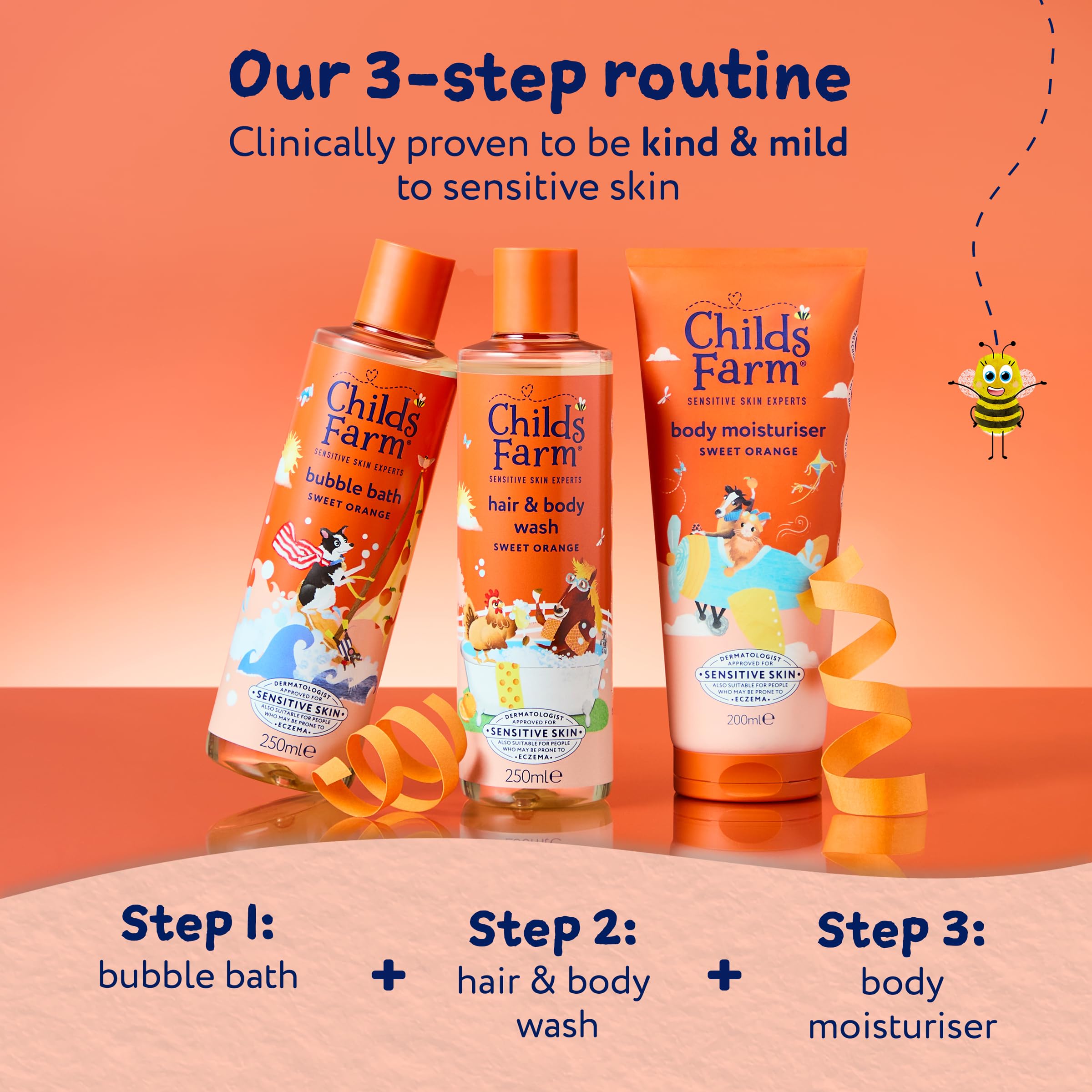 Childs Farm Kids Hair & Body Wash, Sweet Orange | Tear-free, Gently Cleanses | Suitable for Dry, Sensitive Skin, 250ml — view 6