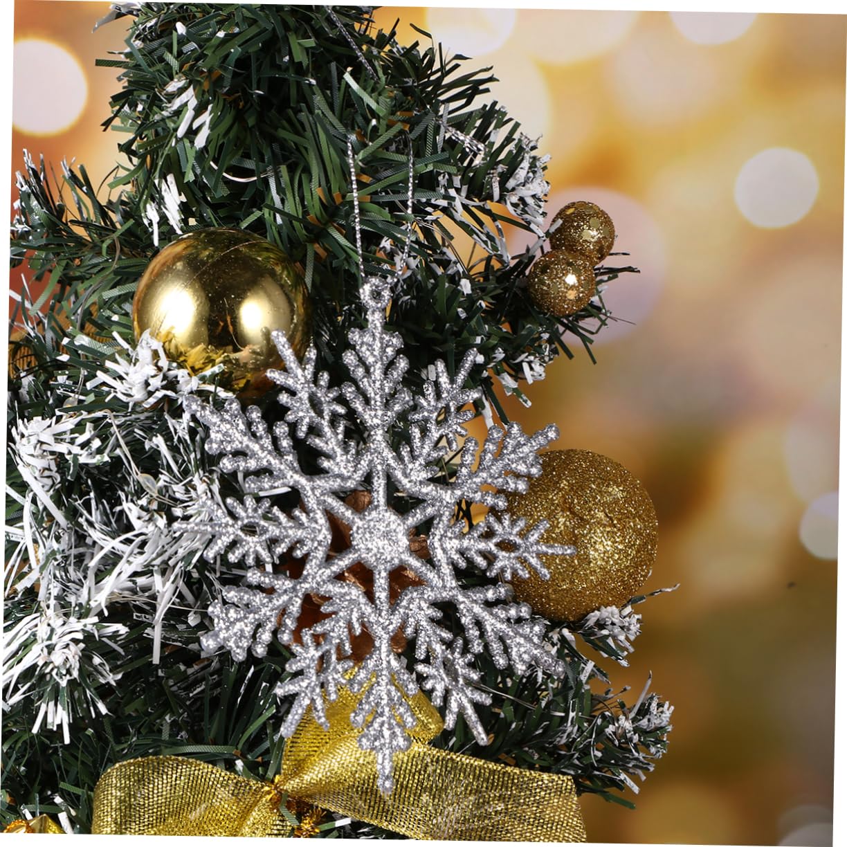 PRETYZOOM 3 Juegos de Elegantes Colgantes para Árbol de Navidad con Lentejuelas Y de Nieve Plateados Unidades X 3