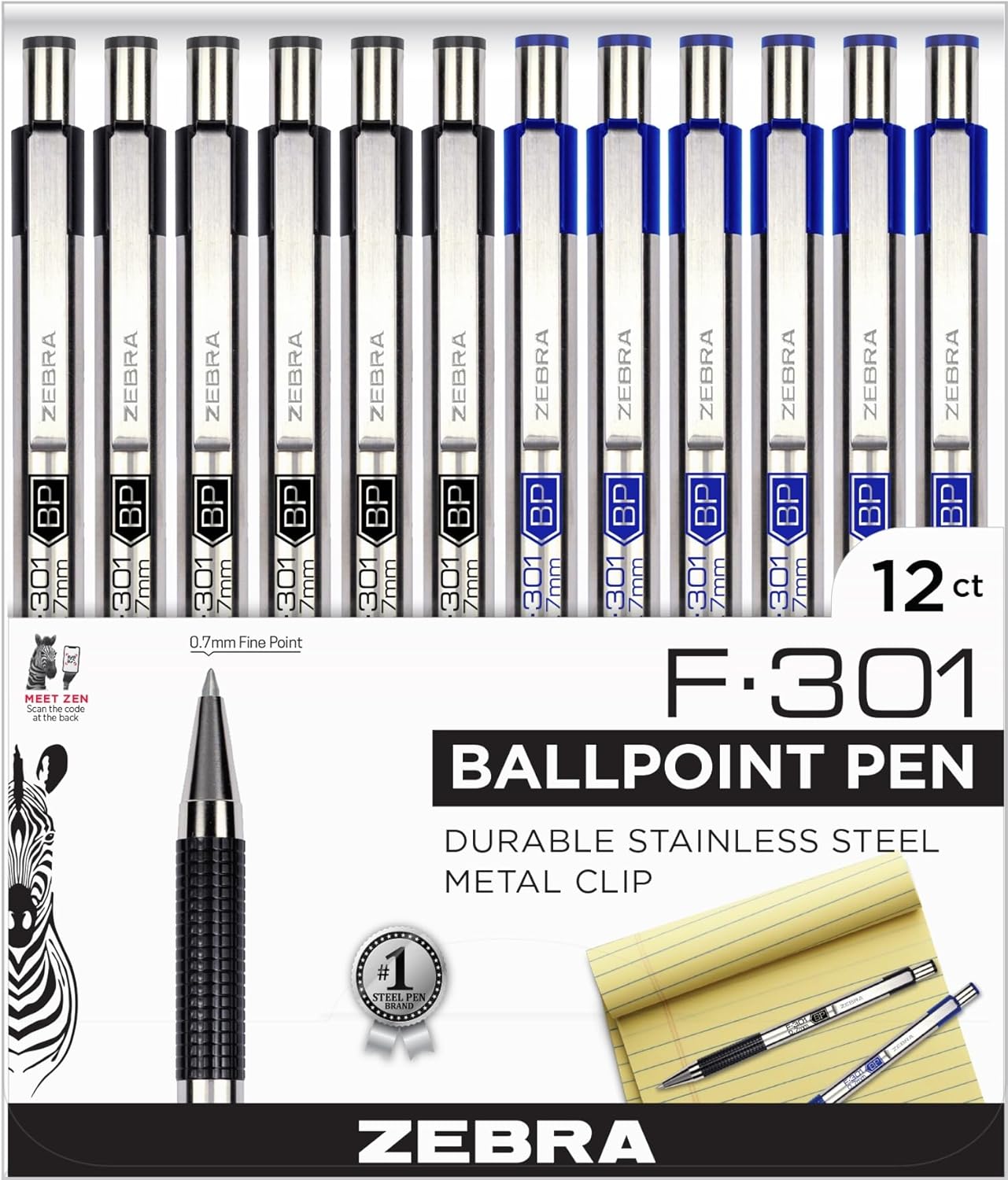 Zebra Pen F301 Fine point pen Retractable Ballpoint