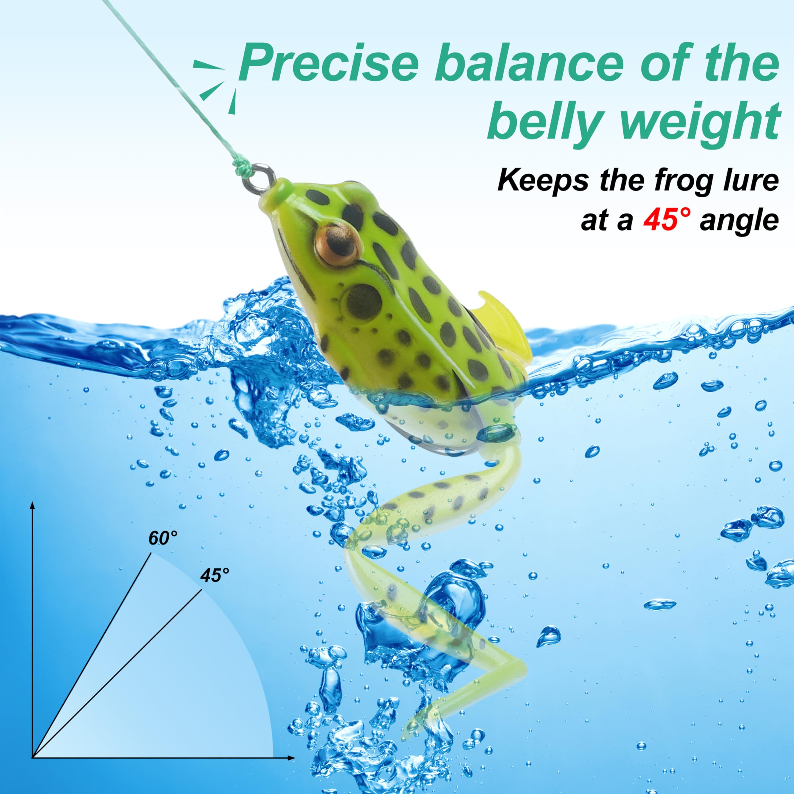 Grenouille Topwater Leurres De Pêche 5pcs Jump Frog Bait Avec Hameçons Doubles Leurres Creux D'eau Douce Avec Boîte à Outils Pour Bass Brochet Saumon