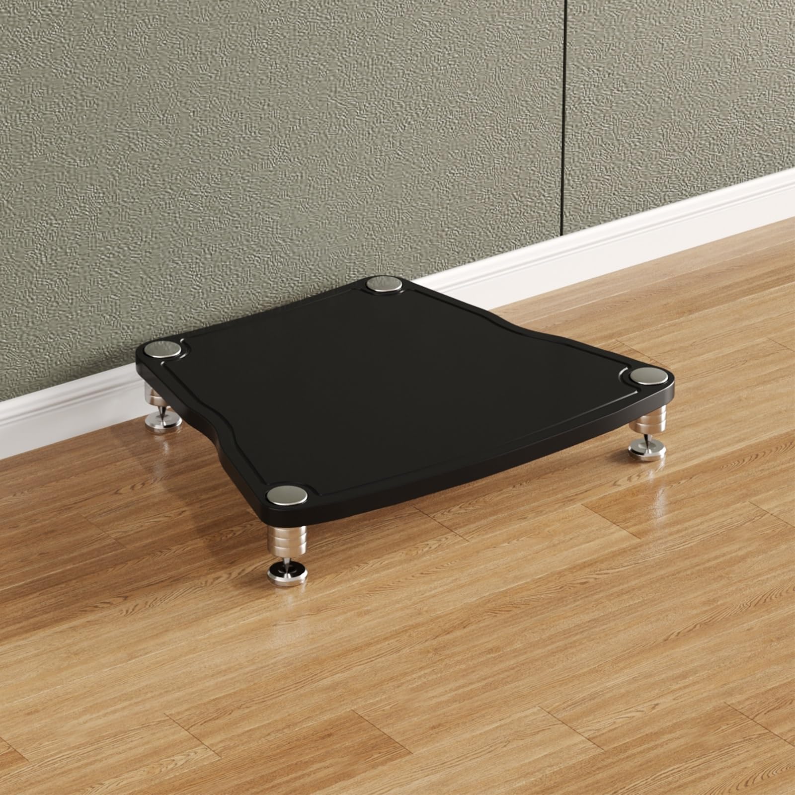 Home Stereo System AV Stand Compact Entertainment Center per giradischi dispositivo audio, mobiletto di archiviazione ideale per sala di registrazione (nero 10,5 cm)