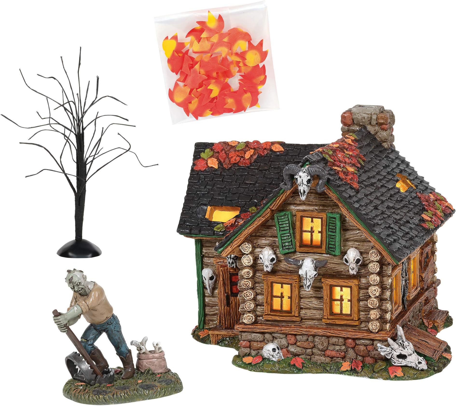 Department 56 Snow Village Halloween Haunted Huntsman House Lighted Building, 5.87 in H