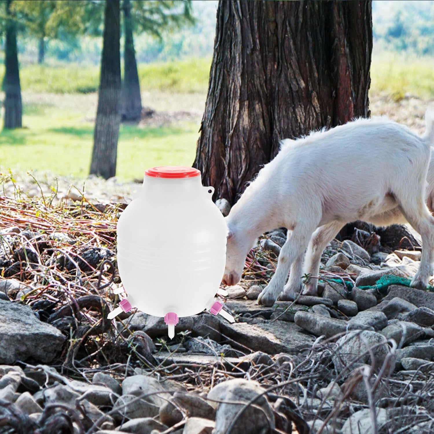 Mipcase Silicone Milk Bottle 9.4 Inch Goat Feeding Bucket Lamb Feed Bottle with Nipple for Baby Goats and Farm Animals Reusable Livestock Feeding Tool
