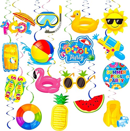 Miniatura 4 de Splish Splash - Suministros de fiesta de cumpleaños, globos salpicados de playa, feliz cumpleaños, pancarta de verano para fiesta en la piscina,