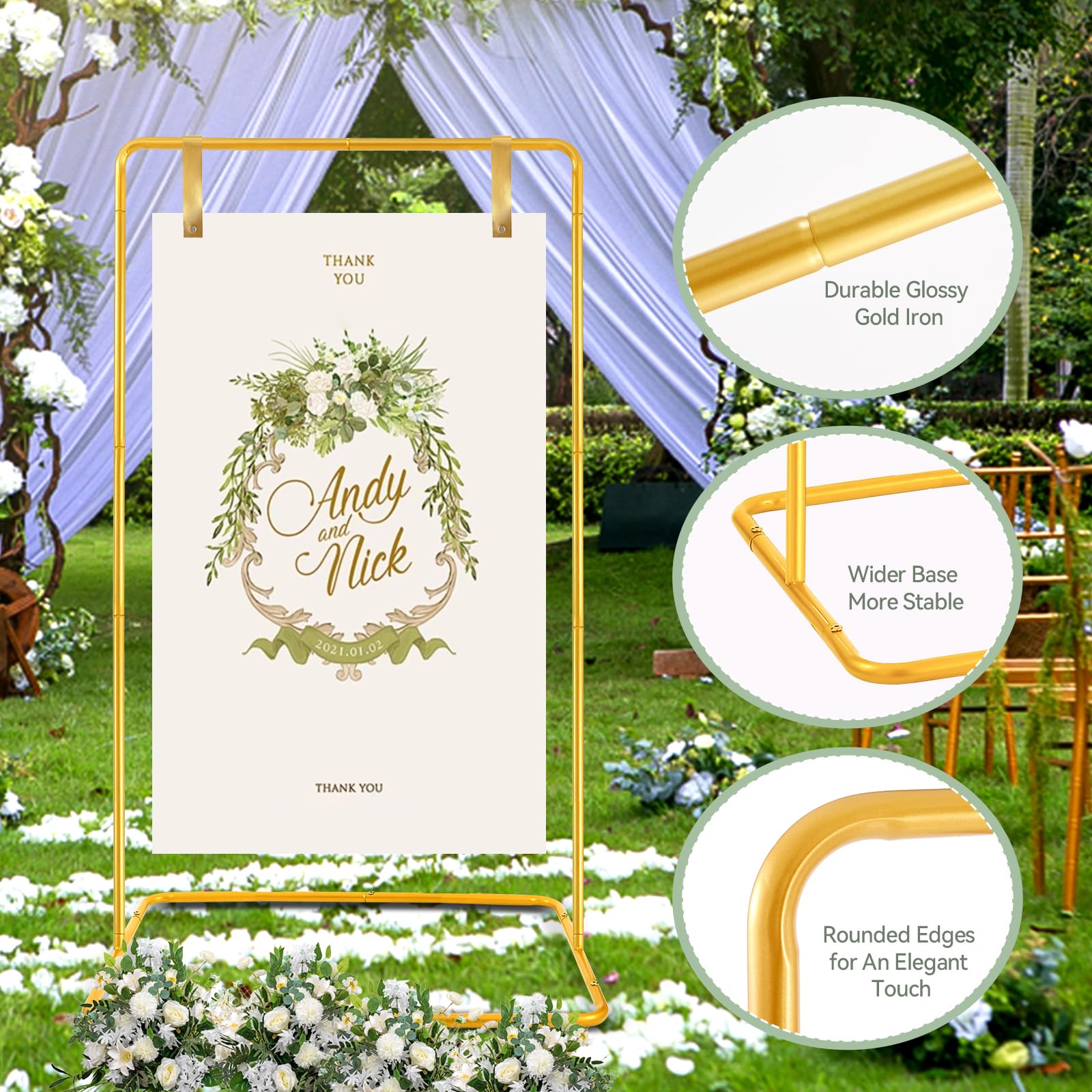 Support Réglable Pour Panneau De Bienvenue De Mariage, Support De