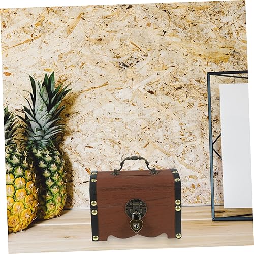 Miniatura 9 de NOLITOY 2 cajas de cofre del tesoro con cerradura de madera, cofre del tesoro del tesoro, cofre del tesoro, hucha pirata para adultos, banco de