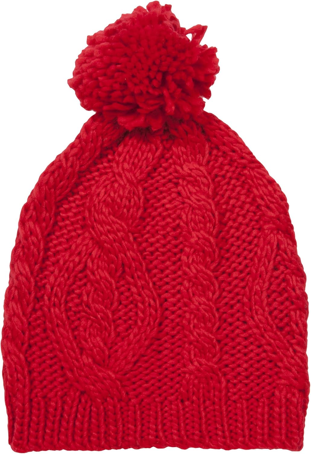 TOP HEADWEAR Crochet Knitted Beanie w/Pom - Red