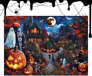Comprar De Halloween | 1000 Piezas Puzzle Familiar Casa Encantada,Juego De Mesa Mental para Actividad Familiar | Decoración De Otoño Y Tiempo Libre En Interiores