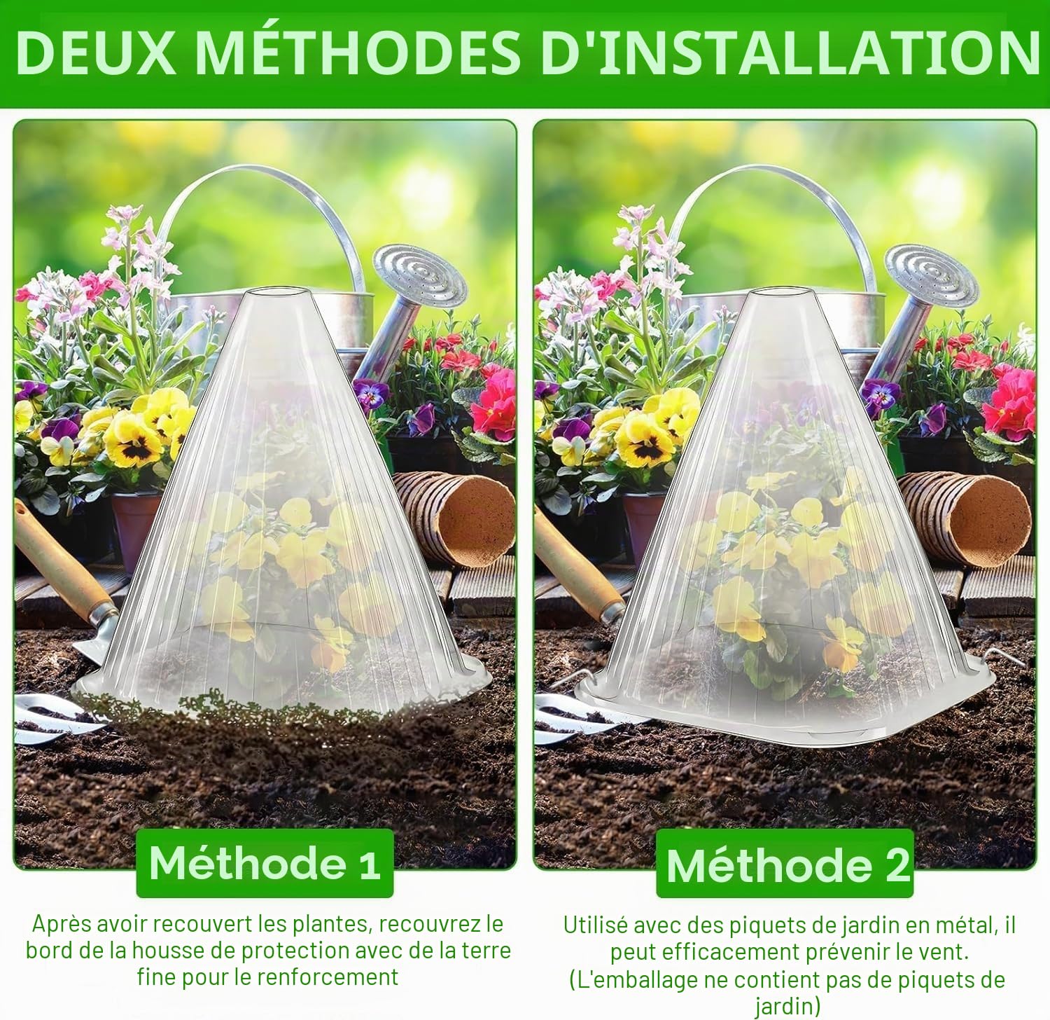 KAHEIGN 20 Pièces Cloches pour Plantes de Jardin 22CM x 19CM Plastique Protection Contre Gel
