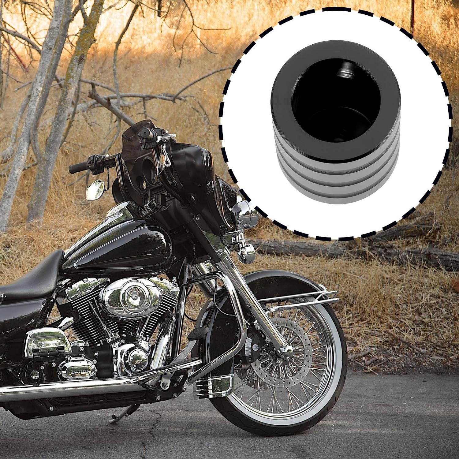 Black Motorcycle Shift Lever Cover with Wrench Compatible with Harley-Davidson Touring Models Electra Street Glide Road King
