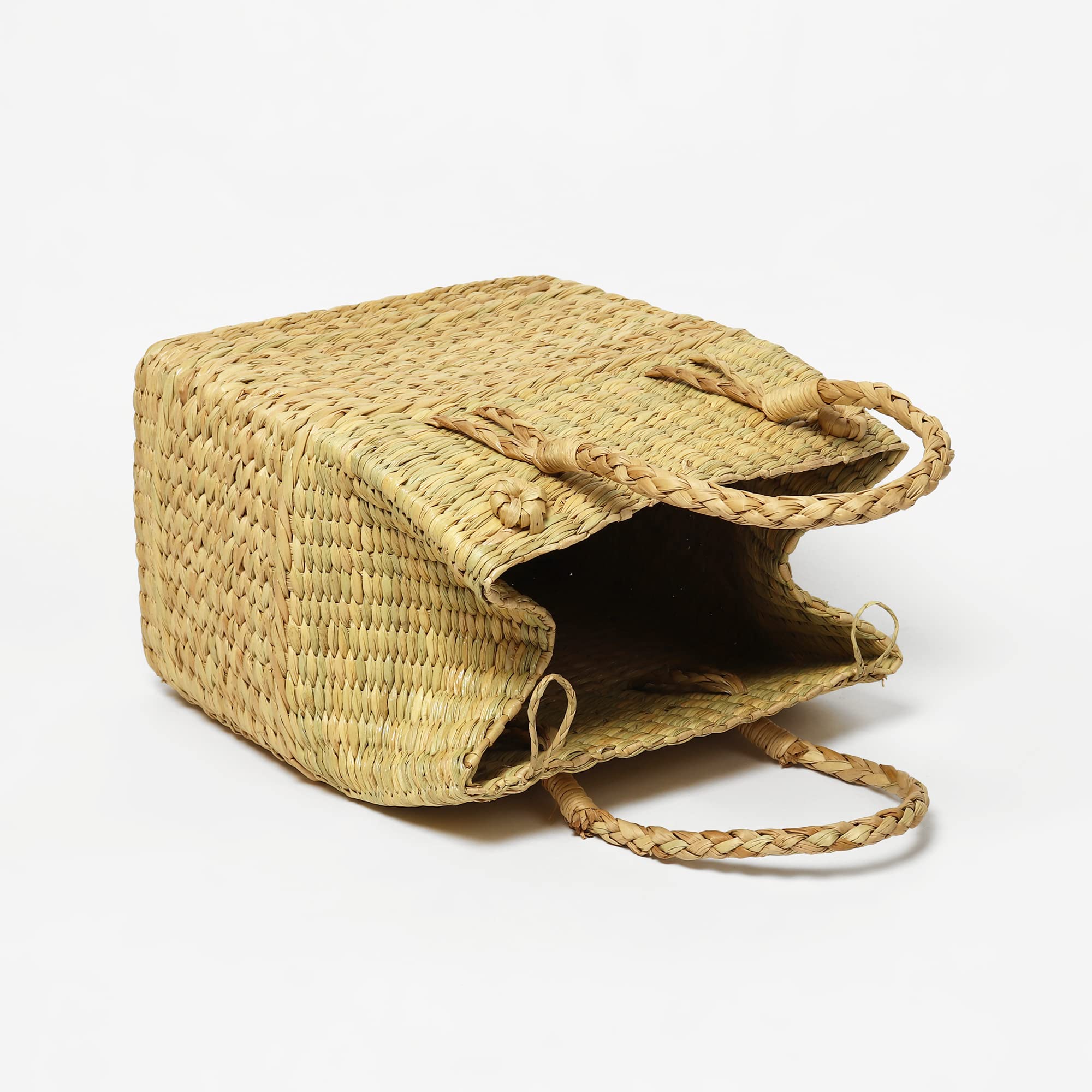 Habere India-All the Cultures Fabricating India Picnic Baskets | Lunch Basket | Jute Basket for Gifting | Seagrass Tiffin Bag | Jute Tote Bag (Large: 35x25x38 cm) 3