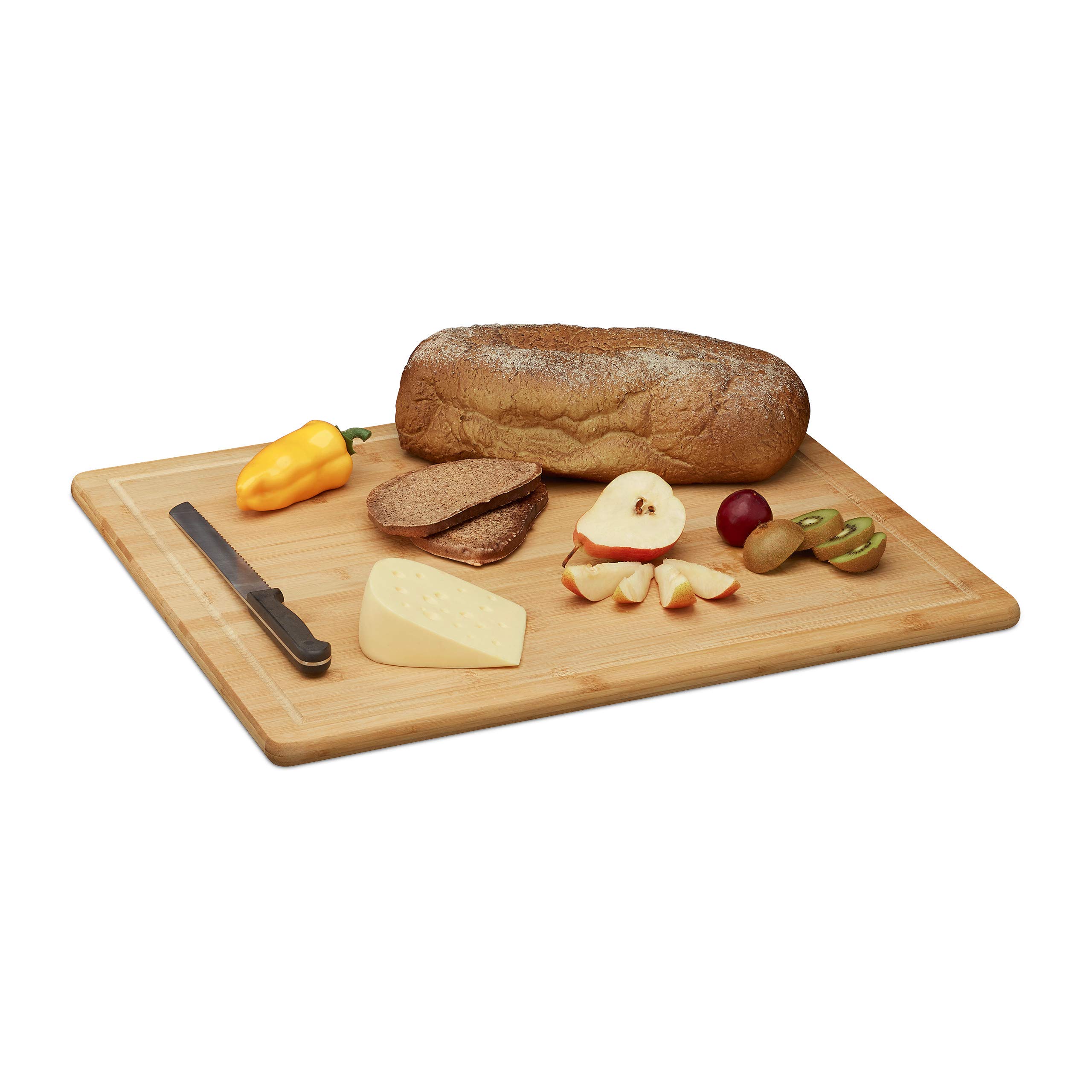 Relaxdays Tabla Cortar Cocina, Cubre Encimera, Tapa, Protector Vitrocerámica, Bambú, 1 Ud., 2 x 56,5 x 50 cm, Marrón