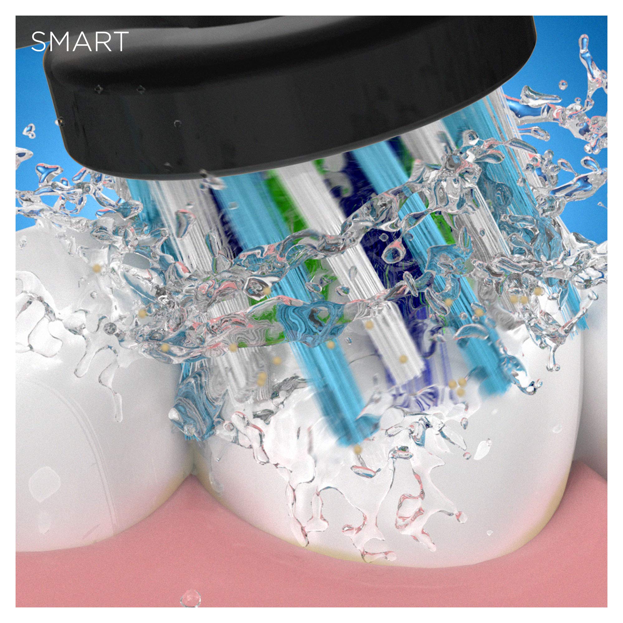 Oral-B Smart 4 Brosse À Dents Électrique Rechargeable Avec 1 Manche Connecté Bluetooth, Noir, 2 Brossettes Et 1 Étui De Voyage Offert
