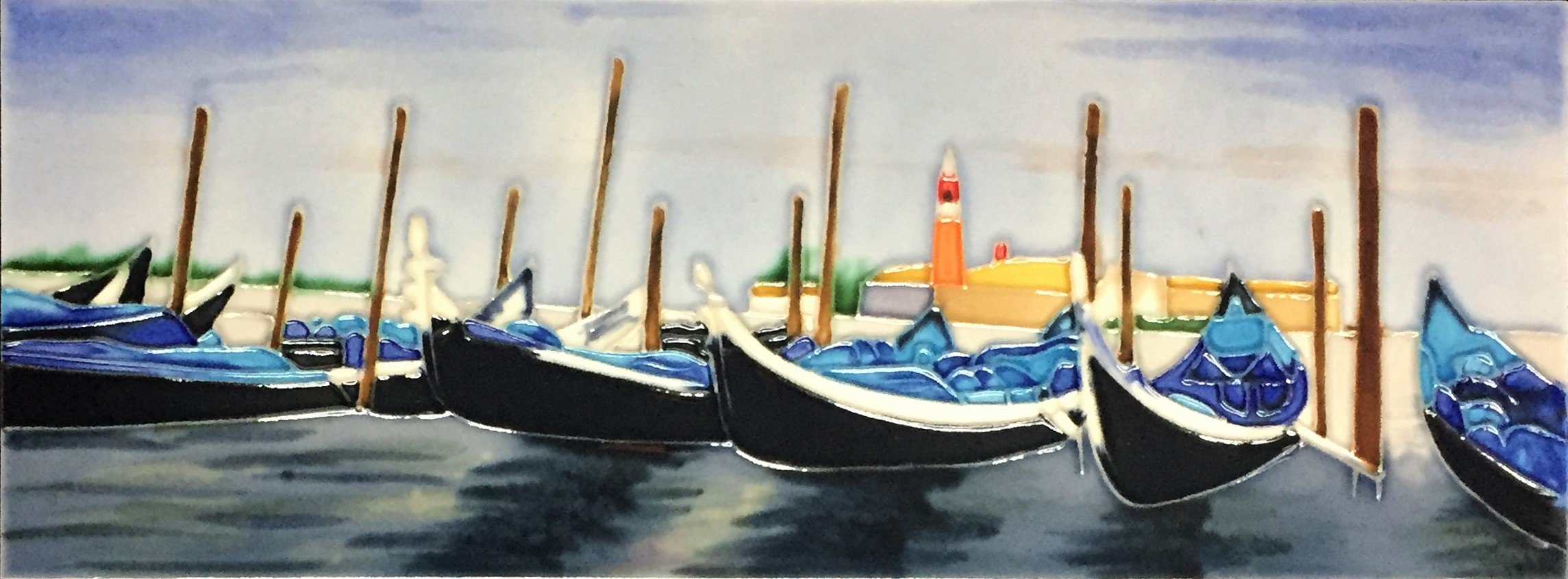 YH-Arts 6x16 Grand Canal, Multicolour, 40.6x15x0.9 cm