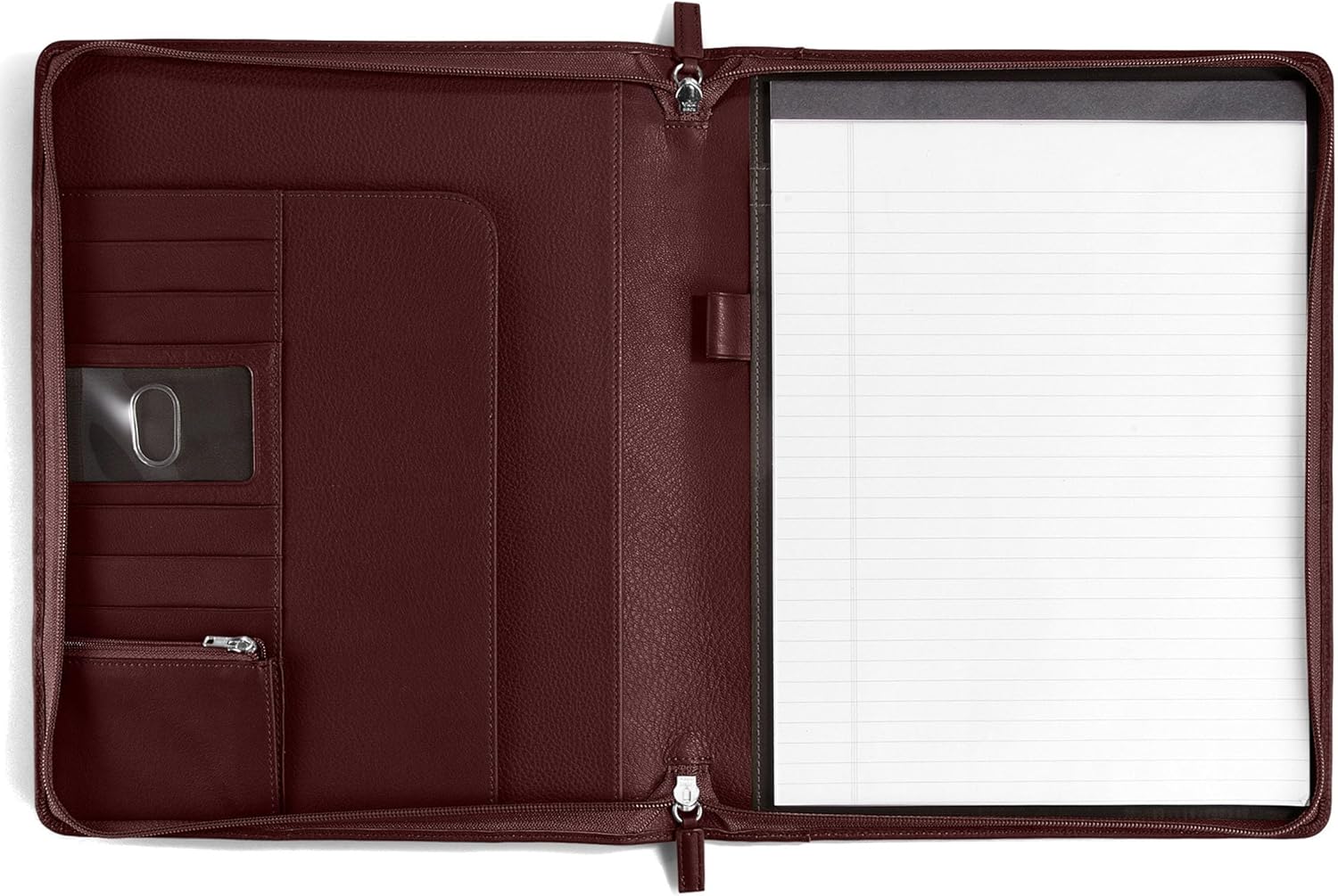 Leatherology Bordeaux Classic Zippered Padfolio