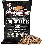 Bear Mountain All Natural Wood Pellets for Smoker, Grill & BBQ, 40 Lbs, Oak - Premium Hardwood Barbecue Pellets for Indoor and Outdoor Grilling