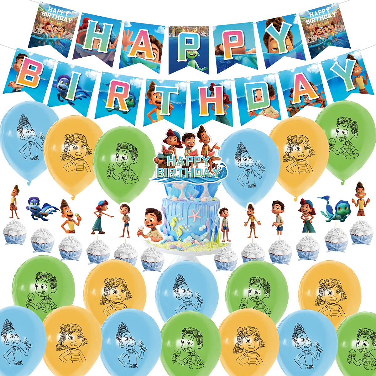 Buy UMISS PAPER 32 Pcs Luca Birthday Party Supplies Set with Luca HAPPY