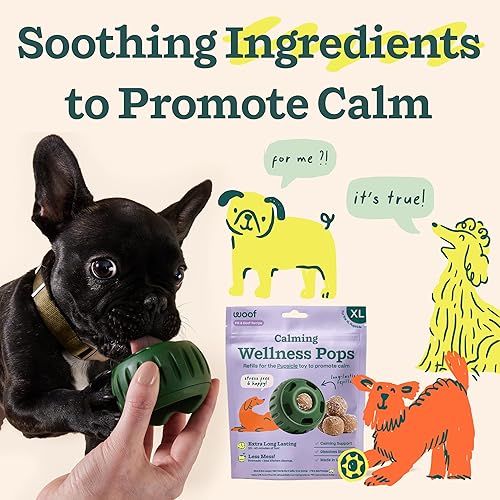 Miniatura 7 de Woof Calming Vitamin Pops - Golosinas calmantes para perros - Recambios duraderos para el juguete de marioneta para promover la calma - Magnesio