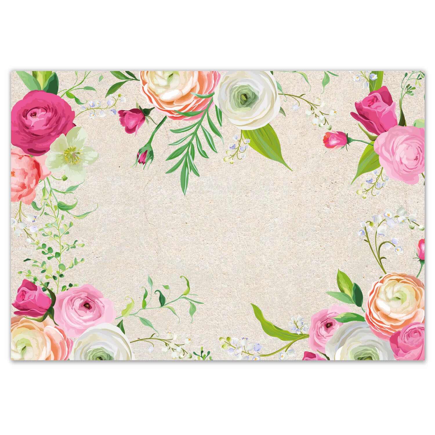 Younikat I 100 manteles Individuales con Elegante Motivo de Rosas I DIN A3 Cuadrado I dv_1086