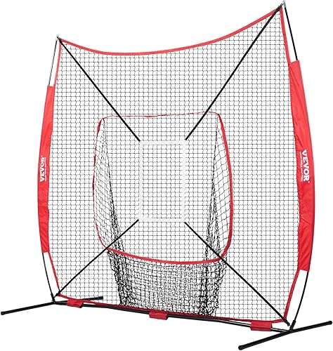 Miniatura 4 de VEVOR - Red de práctica de sóftbol, red portátil de entrenamiento de béisbol para batear, batear, atrapar, lanzar, equipo de respaldo con marco de