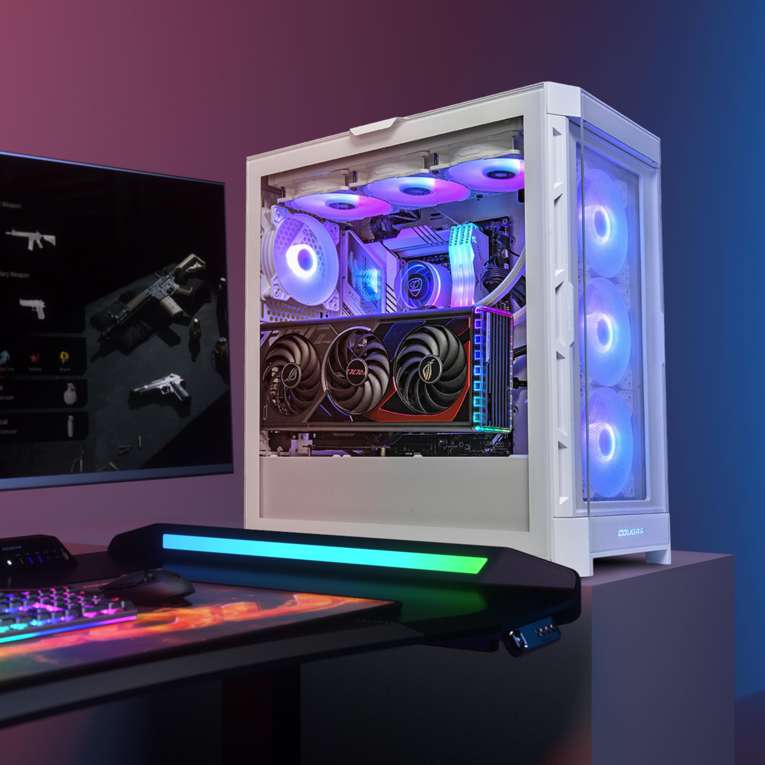 Cougar Gaming Duoface Pro Rgb - Midi Tower - Pc - Wei? - Atx - Eatx - Micro Atx - MinI-Itx - Ssi Ceb - Metall - Geh?rtetes Glas - Gaming (47104837753