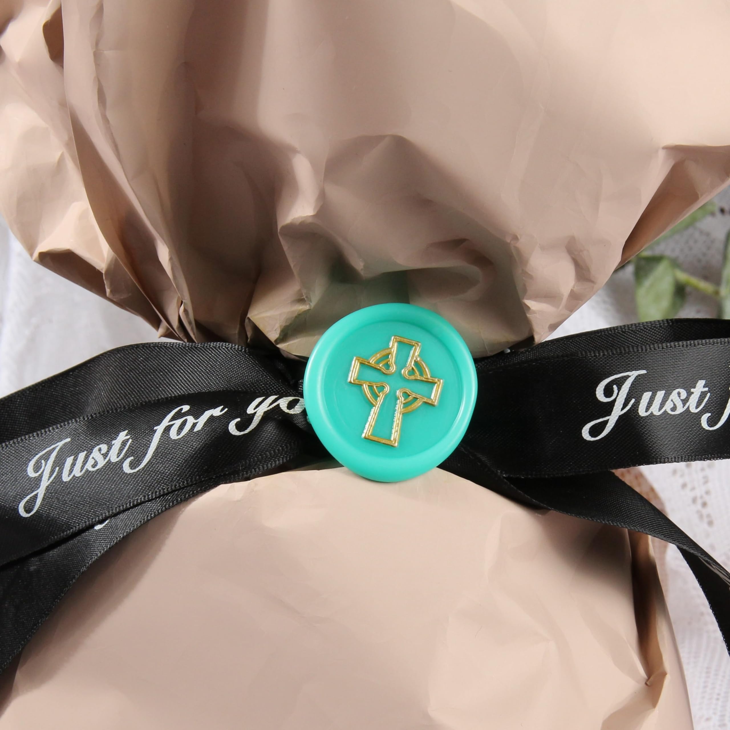 Sello De Cera 3D De Jesús Y Cruz - Mango De Madera Retro, Ideal Para Invitaciones De Boda, Pascua O Decoración Cristiana