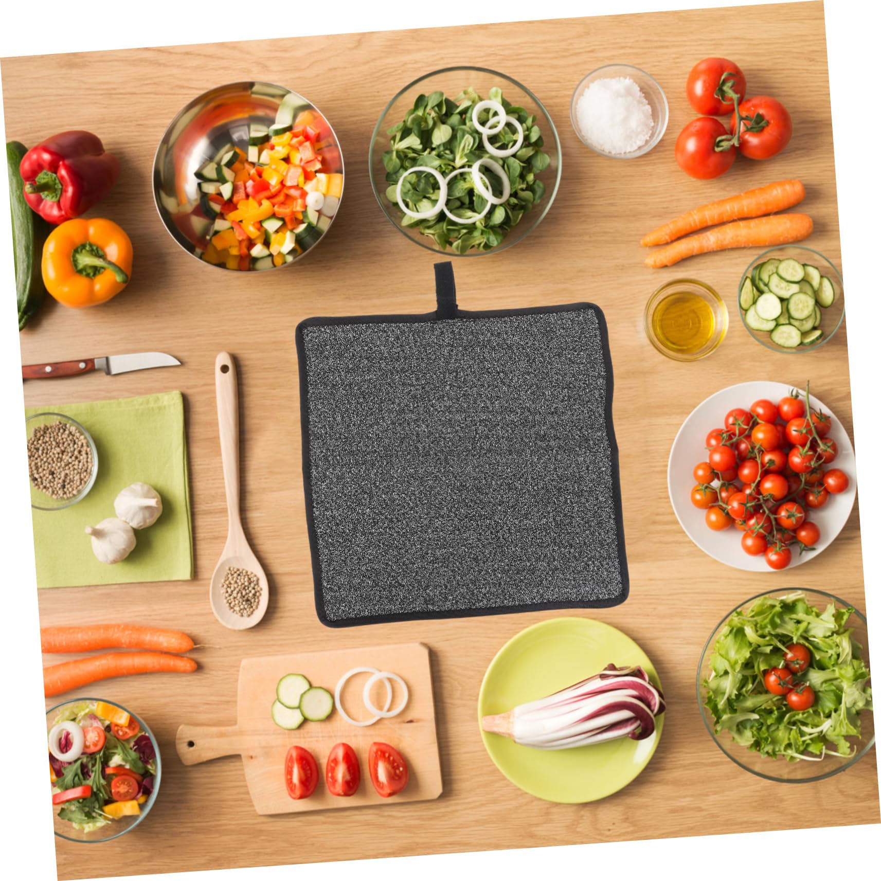 Mikinona 3 Pcs Anti-Cut Table Mat Table Protector Safety Anti-Scratch Protective Cover Pot Pad Chopping Mats Anti-Cutting Table Mat Scrape Resistant Cover Home Table Mat Black Hppe Material