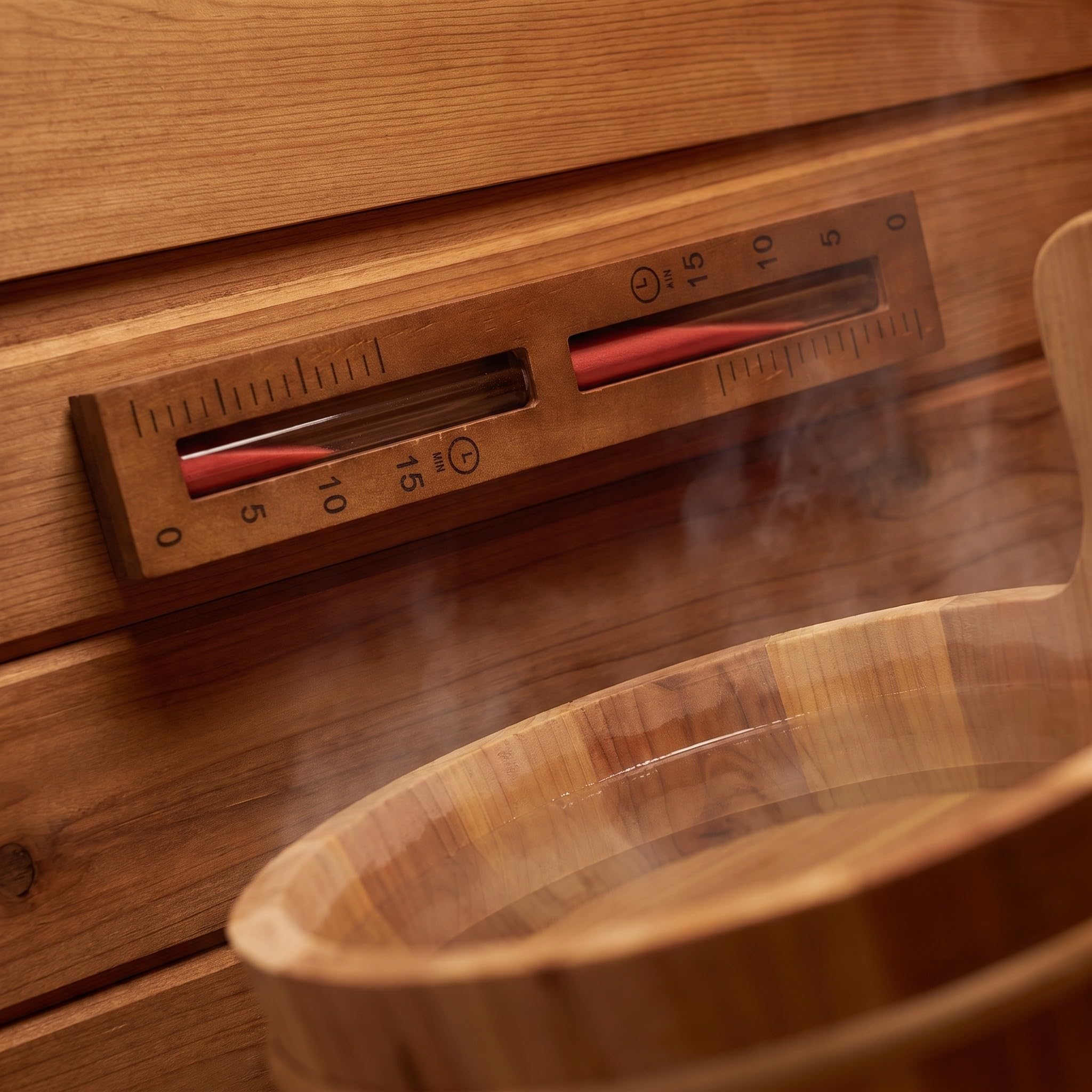 OSALADI Drewniany zegar piaskowy, 15-minutowy zegarek z klepsydrą w | Obrót o 360°, odporna na ciepło drewniana klepsydra do sauny i SPA, rodziny, hotelu, łazienki , studia fitness