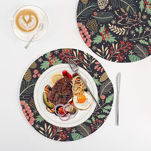 Miniatura 4 de 3 Pcs Trivet Pot Holder Merry Christmas Pattern for Hot Pots and Pans 15in Cotton Thread Weave Absorb Water Potholders for Microwave Stove Plate