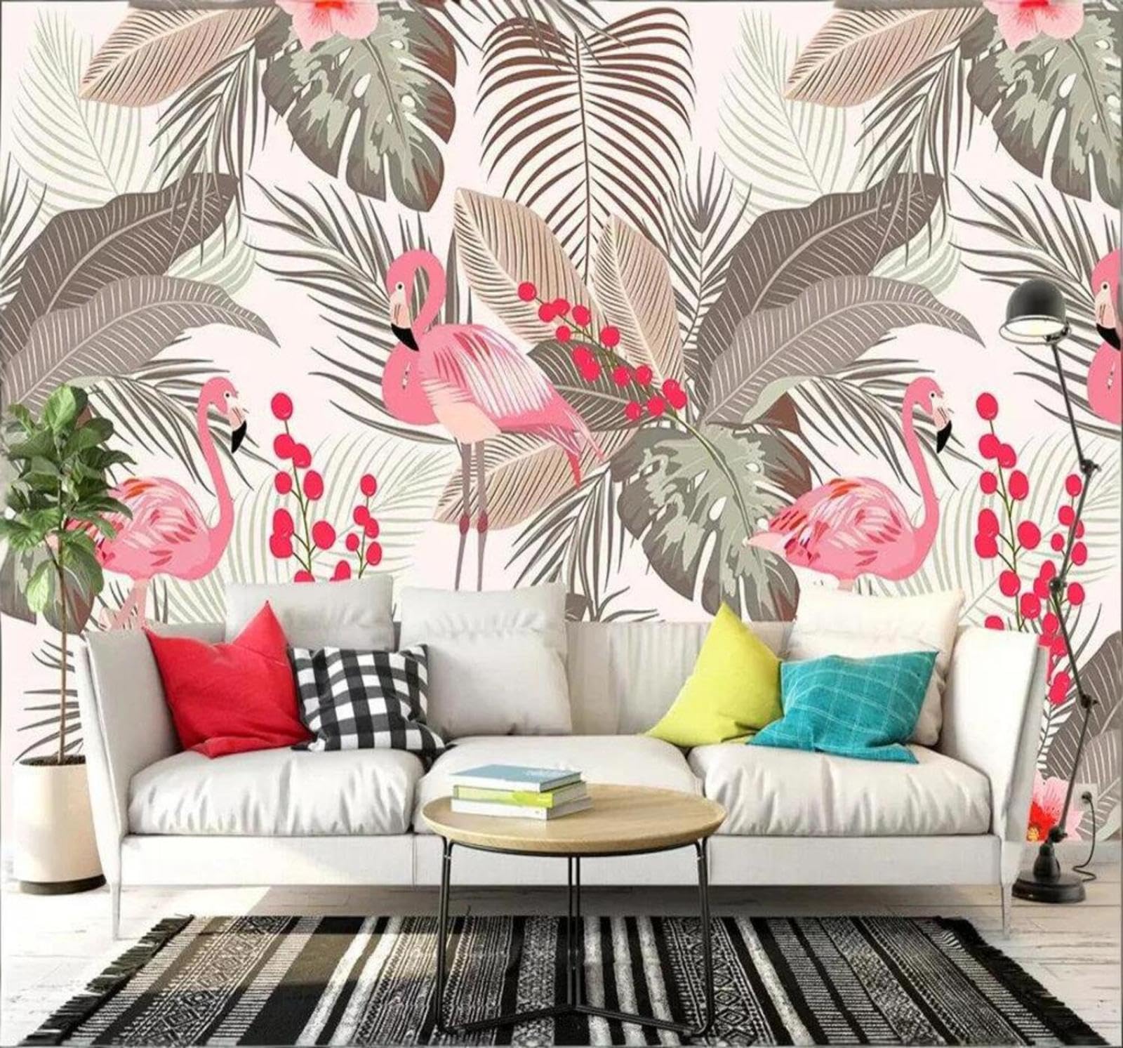 Beautiful Romantic Minimalist Fresh Flamingo 3D Wallpaper Easy Install Feature Office Living Room Sofa Bedroom TV Background Wall Decoration-400cm×280cm