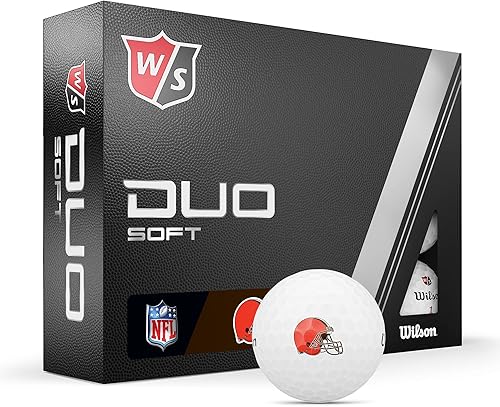 WILSON Staff 2023 Duo Soft NFL - Pelotas de golf - 12 pelotas, color blanco, Cleveland Browns
