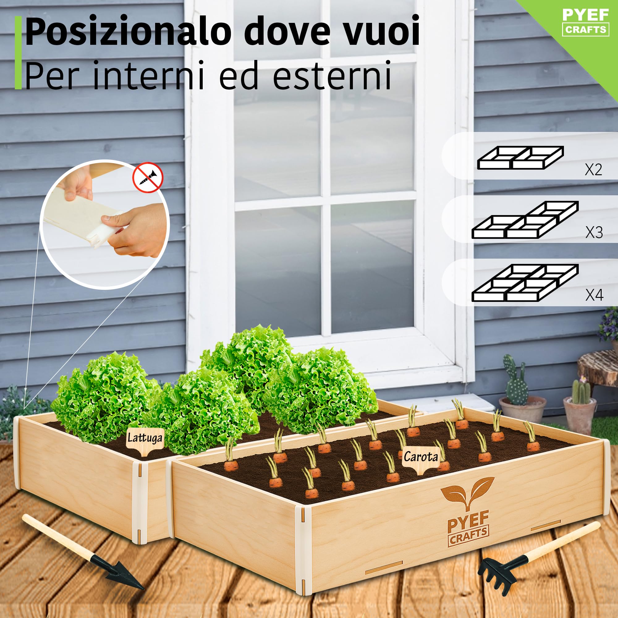 Kit Giardinaggio (2ud) XL per Orto in Casa 2x Kit Piante da Far Crescere - Orto da Balcone & da Interno - Piantina da Far Crescere Germinazione 4 Semi