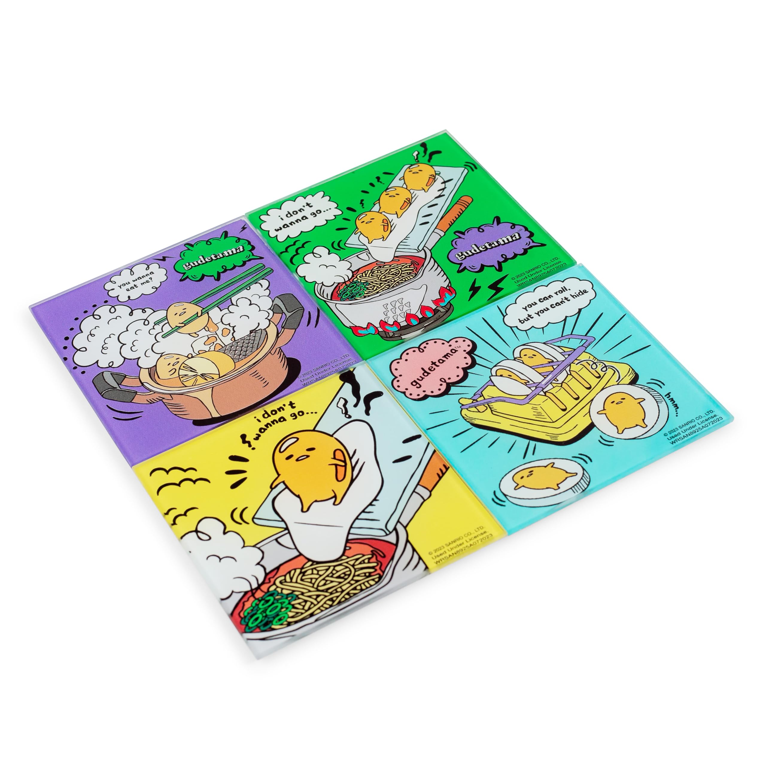 Amazon.com: Sanrio Gudetama Glass Coasters for Drinks, Set of 4