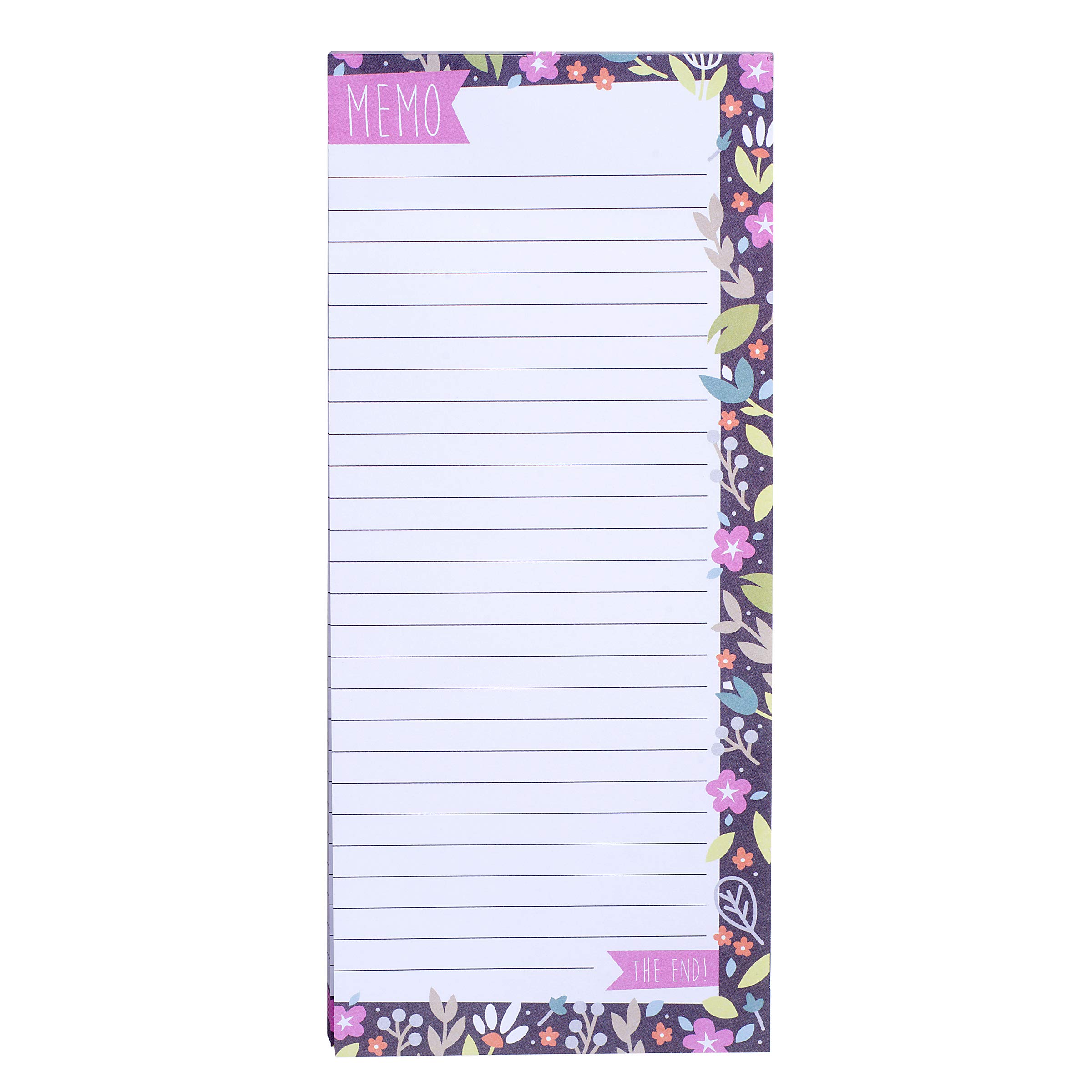 Darice 30041325 - Blocco note magnetico, motivo floreale, 8,9 x 20,3 cm, 80 fogli