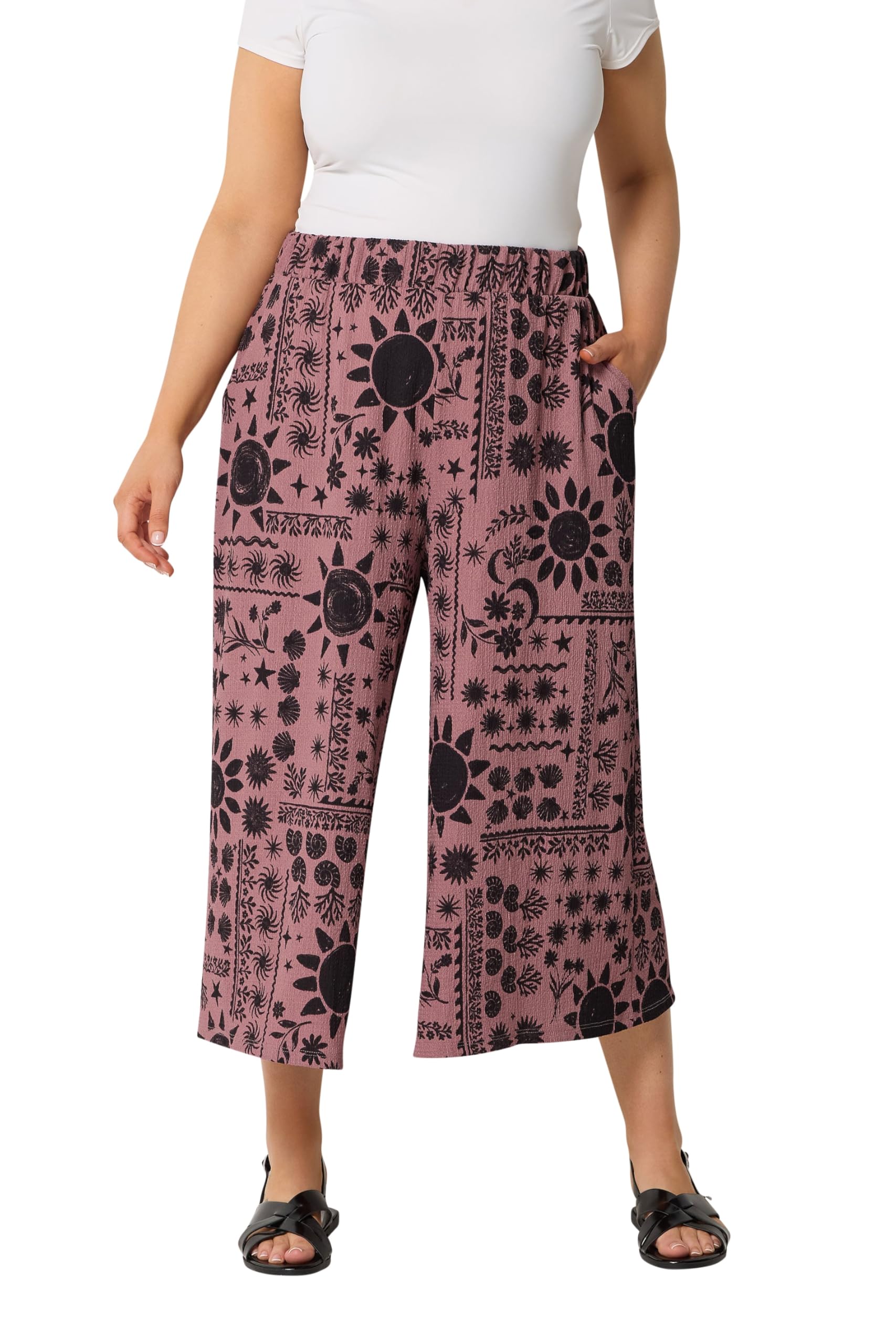 Yours - Women's Culottes - Pink - Size 30-32