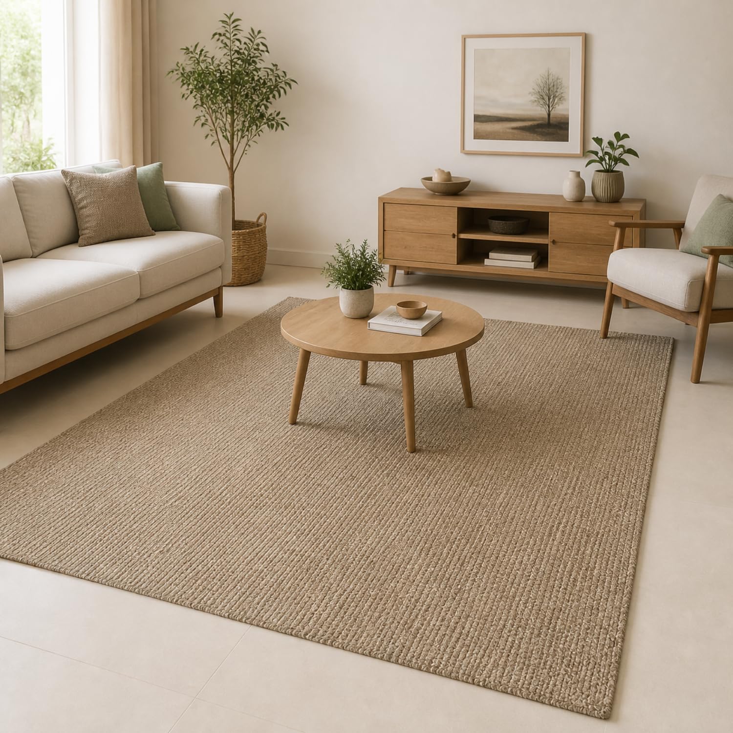 5x8 feet Area Rug Reversible Flat Weave Rug for Living Room, Bedroom, Washable Carpet Runner for Hallway, Enrtyway — Indoor Outdoor Low Pile Mat - (Beige Mix, Rect)-image-20