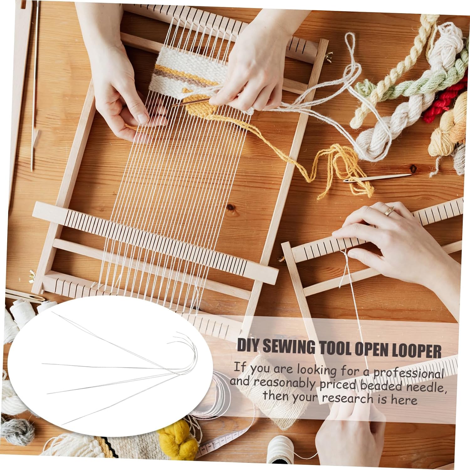 OFFIGAM 4pcs Sewing Needle Bent Beading Needles Lightweight Portable for Embroidery Sewing